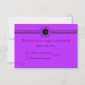 Paarse Chevron RSVP Kaartje (Achterkant)