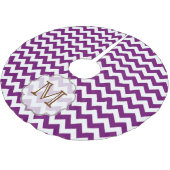 Paarse Chevron Stripe Monogram Initialen boomrok Kerstboom Rok (Gekanteld)