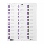 Paarse Chevron Stripe Retouradreslabel Etiket (Full Sheet)