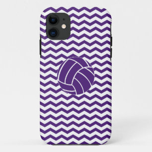 Paarse Chevron Stripes Volleyball iPhone 5 Hoesje