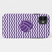 Paarse Chevron Stripes Volleyball iPhone 5 Hoesje (Achterkant (horizontaal))