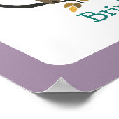 Paarse Chevron Uil Babykamer Kunstwerk Poster (Hoek)