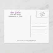 Paarse Chevron Vrijgezellenfeest Briefkaart (Achterkant)