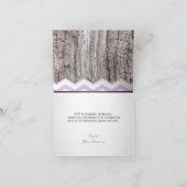 Paarse Chevron & Wood Rustiek Dank u Kaarten (Binnen)