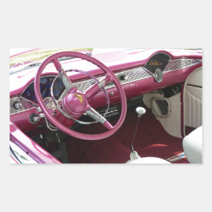 Paarse Chevy Bel Air Rechthoekige Sticker