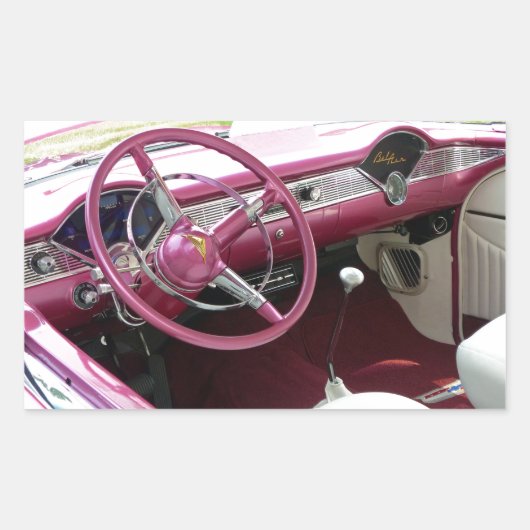 Paarse Chevy Bel Air Rechthoekige Sticker (Voorkant)