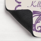 Paarse Chic Damask Mousepad Muismat (Hoek)