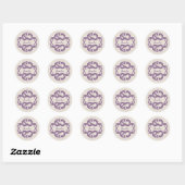 Paarse Chic Damask Stickers (Vel)