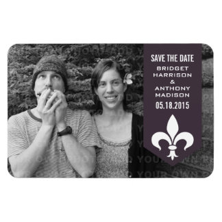 Paarse Chic Flourish Banner sparen de Magnet van d Magneet