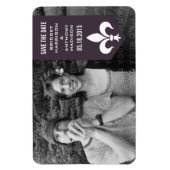 Paarse Chic Flourish Banner sparen de Magnet van d Magneet (Verticaal)