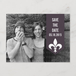 Paarse Chic Flourish Banner sparen het Briefkaart 