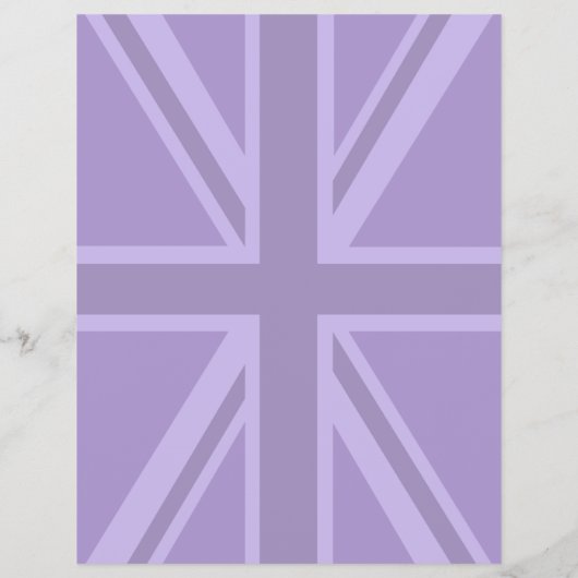 Paarse Chic Keep Calm and Jouw tekst Union Jack Flyer (Achterkant)