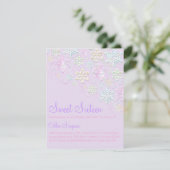 Paarse Chic Sneeuwvlok Sweet16 Uitnodiging (Staand voorkant)
