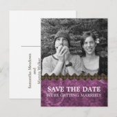 Paarse Chic Steampunk Foto slaat het Briefkaart Da (Voorkant / Achterkant)