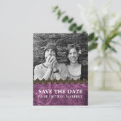 Paarse Chic Steampunk Foto slaat het Briefkaart Da (Staand voorkant)