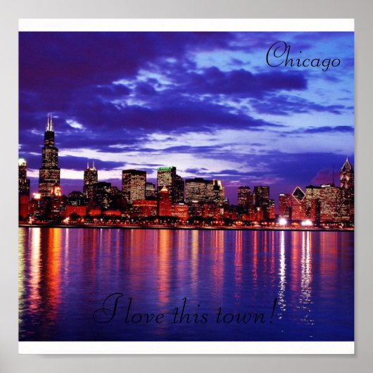 Paarse CHicago, Canvas Poster (Voorkant)