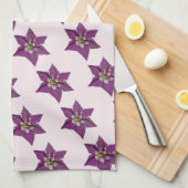 Paarse Chili Pepper Blossom Theedoek (Quarter Fold)