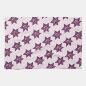 Paarse Chili Pepper Blossom Theedoek (Horizontaal)