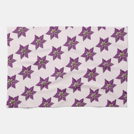 Paarse Chili Pepper Blossom Theedoek (Horizontaal)