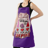 Paarse chillin met mijn gnomen Kitchen Schort (Insitu)