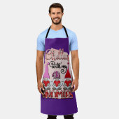 Paarse chillin met mijn gnomen Kitchen Schort (Gedragen)