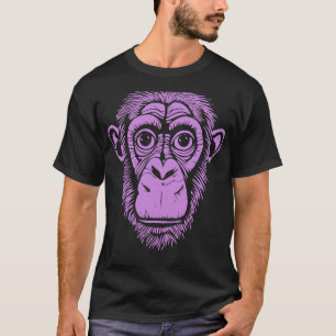 Paarse chimpansee Ape not Monkey Cute Chimp T-shirt