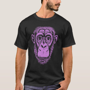 Paarse chimpansee Ape not Monkey Cute Chimp T-shirt