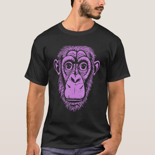 Paarse chimpansee Ape not Monkey Cute Chimp T-shirt (Voorkant)