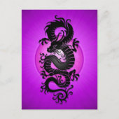 Paarse Chinese draak Briefkaart (Voorkant)