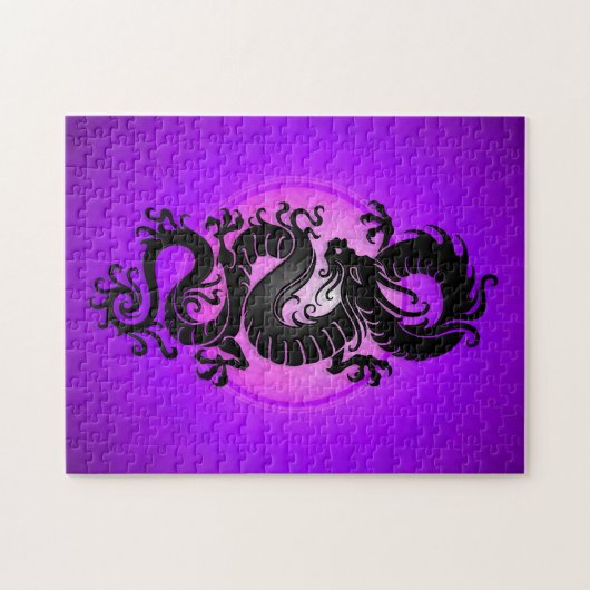 Paarse Chinese draak Legpuzzel (Horizontaal)