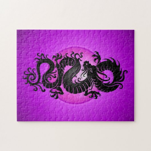 Paarse Chinese draak Legpuzzel (Horizontaal)