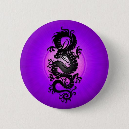 Paarse Chinese draak Ronde Button 5,7 Cm (Voorkant)
