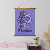 Paarse Chinese drakenkunst Hangend Wandkleed (Slaapkamer)