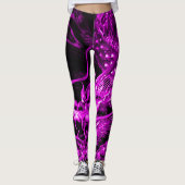 Paarse Chinese drakenkunst Leggings (Voorkant)