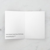 Paarse Chinese KuifHond in Roze Bloemen Kaart (Binnen)