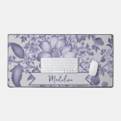 Paarse  Chinoiserie Floral Bureaumat (Keyboard & Muis)