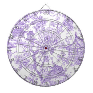 Paarse Chinoiserie Toile Draak Kersenbloesem Dartbord