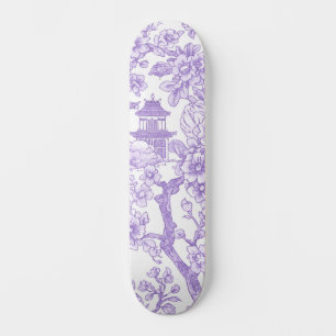 Paarse Chinoiserie Toile Draak Kersenbloesem Persoonlijk Skateboard