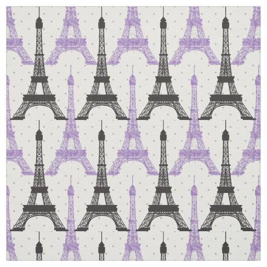 Paarse chique Eiffeltoren Stof (Swatch)