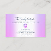 Paarse chocolade aardbeienbessen met zoete besmett visitekaartje (Achterkant)