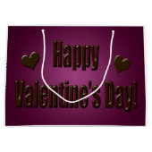 Paarse chocolade Happy Valentijn Groot Cadeauzakje (Voorkant)