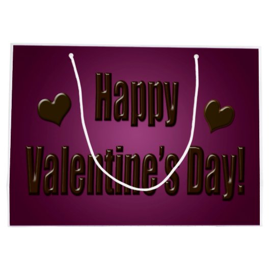 Paarse chocolade Happy Valentijn Groot Cadeauzakje (Achterkant)