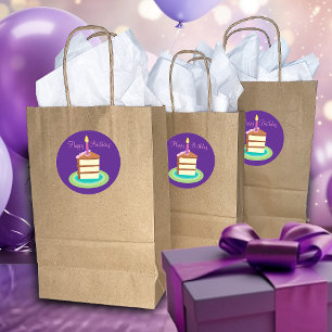 Paarse Chocolate Cake Verjaardag Sticker