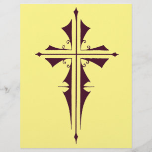 Paarse christelijk kruis flyer