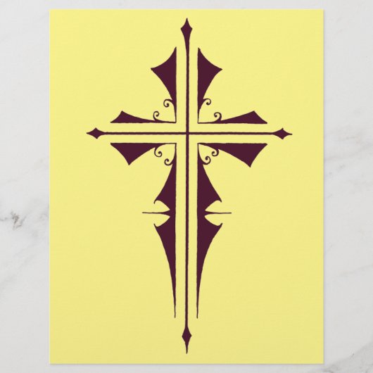 Paarse christelijk kruis flyer (Voorkant)