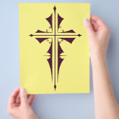 Paarse christelijk kruis flyer (Hand)