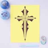 Paarse christelijk kruis flyer (Enkel)