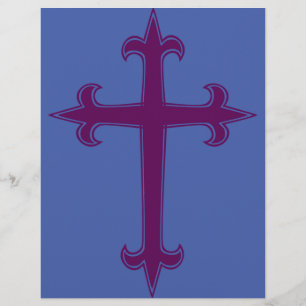 Paarse christelijk kruis flyer