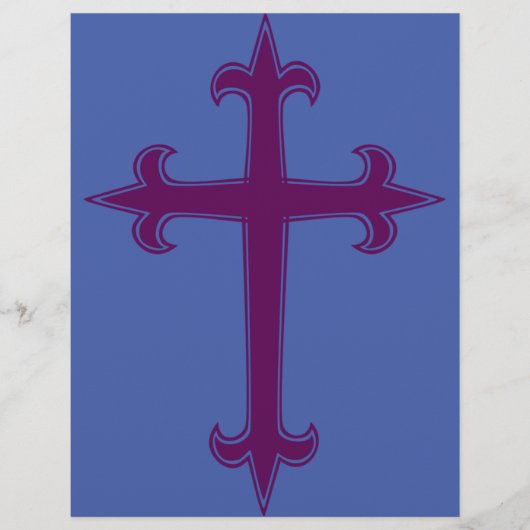 Paarse christelijk kruis flyer (Voorkant)