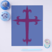 Paarse christelijk kruis flyer (Enkel)